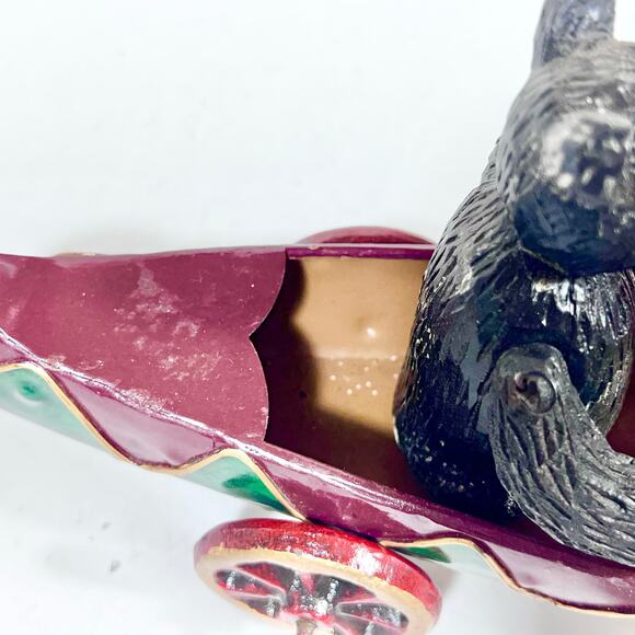 Christmas Around The World Metal Canoe Sleigh Santa Claus Bear and Snowman Used - Picture 12 of 16